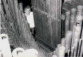 photo of Jack Doll Jr. in chamber organ chamber