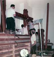 Phto of pipes being carried into the chambers