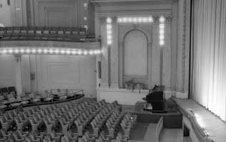 Photo by Mike Detroy of left side and balcony of Emery Theatre